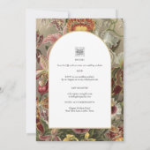  botanische Bourgogne Floral Wedding Invite Kaart (Achterkant)