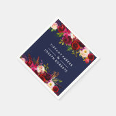 Botanische Bourgogne marineblauw tuinhuwelijk Servetten (Hoek)