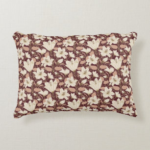 Botanische Bourgogne Rode Beige Lelie Bloemenpatro Accent Kussen