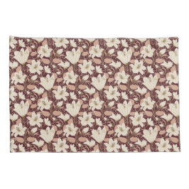 Botanische Bourgogne Rode Beige Lelie Bloemenpatro Kussensloop