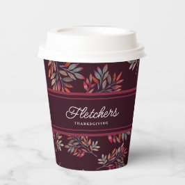 Botanische Bourgondische herfst laat  achter Papieren Bekers