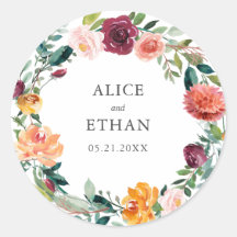 Botanische Bourgondische oranje krans bruiloft