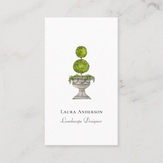 Botanische bovenleiding in urn waterverf Landscapi Visitekaartje (Voorkant)