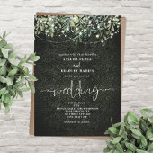 Botanische Boxwood Greenery String Lights Wedding Kaart