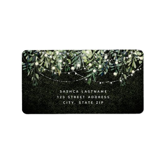 Botanische boxwood Wedding Greenery Lights Wedding Etiket (Voorkant)