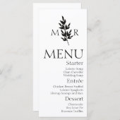 Botanische Branch Logo Wedding Menu (Voorkant / Achterkant)
