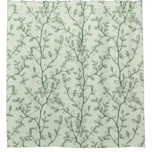Botanische Branch Pattern-Natuur-geïnspireerde Dec Douchegordijn