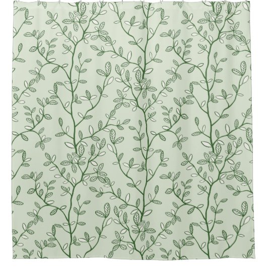 Botanische Branch Pattern-Natuur-geïnspireerde Dec Douchegordijn (Voorkant)