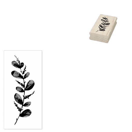 Botanische Branch Wood Art Stamp Rubberstempel (Gestempeld)