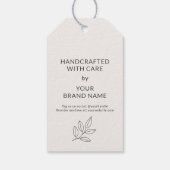Botanische branding kleine onderneming minimalisti cadeaulabel (Achterkant)