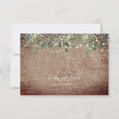 Botanische Brick Greenery String Lights Wedding RSVP Kaartje (Voorkant)
