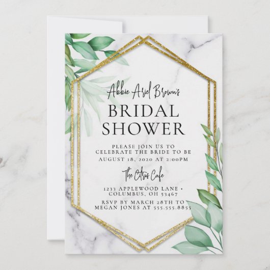 Botanische Bridal Shower Invitation Kaart (Voorkant)