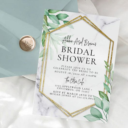 Botanische Bridal Shower Invitation Kaart