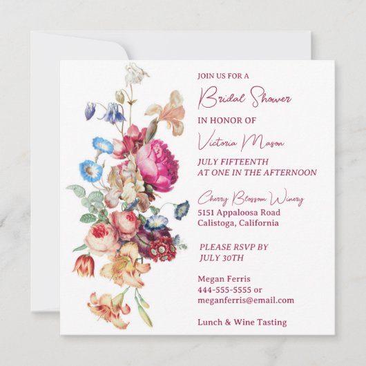  botanische bridale douche-uitnodiging kaart (Voorkant)