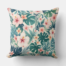 Botanische bries - tropische bloemen decoratieve p kussen