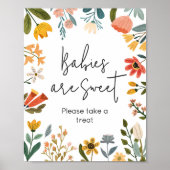 Botanische Bright Wildflower Baby's zijn zoet Poster (Voorkant)