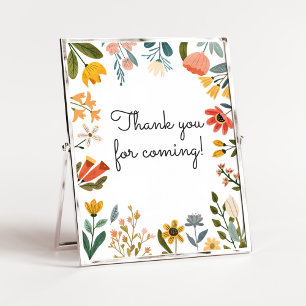 Botanische Bright Wildflower Bedankt voor uw komst Poster
