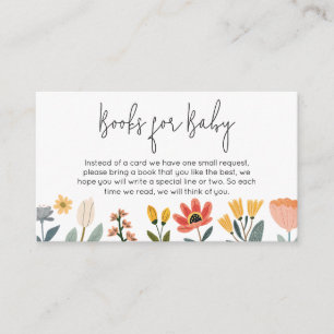 Botanische Bright Wildflower Boeken voor Baby Informatiekaartje