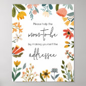 Botanische Bright Wildflower Envelope Station Poster (Voorkant)