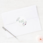 Botanische bruid en bruidegom Monogrammed Wedding Ronde Sticker (Envelop)
