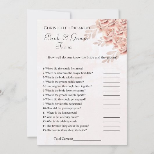 Botanische bruid trivia vrijgezellenfeest spel Kaa Aankondiging (Voorkant)