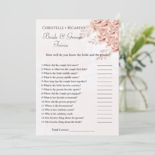 Botanische bruid trivia vrijgezellenfeest spel Kaa Aankondiging (Staand voorkant)