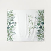 Botanische Bruids Shower Bladeren Moderne Groene T Wandkleed (Voorkant (horizontaal))