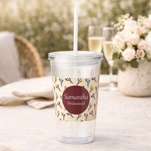 Botanische Bruidsmeisje Acryl Drinkbeker