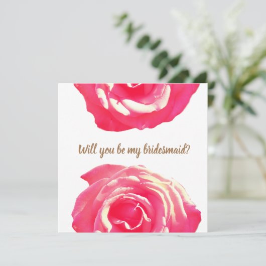 Botanische bruidsmeisje bruiloft Kaart (Staand voorkant)