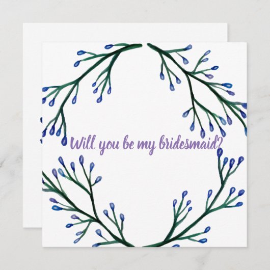 Botanische bruidsmeisje bruiloft Kaart (Voorkant / Achterkant)