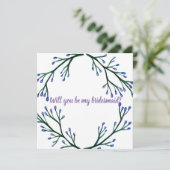 Botanische bruidsmeisje bruiloft Kaart (Staand voorkant)