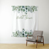 Botanische Bruidsuitnodiging met Modern Groene Tin Wandkleed (In situ)