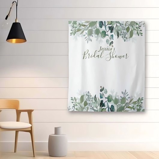 Botanische Bruidsuitnodiging met Modern Groene Tin Wandkleed