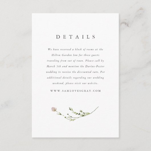 Botanische Bruiloft Accommodaties Behuizing Kaart (Voorkant)