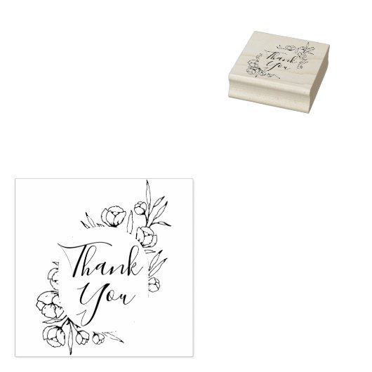 Botanische bruiloft dank u stempel (Gestempeld)