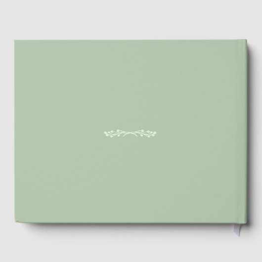 Botanische bruiloft Elegant Sage Green Guest Book Gastenboek (Achterkant)