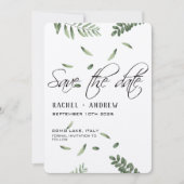 Botanische Bruiloft elegant Script modern eenvoudi Save The Date (Voorkant)