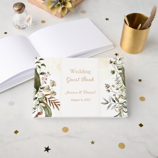 Botanische bruiloft gastenboek (Voorkant open)