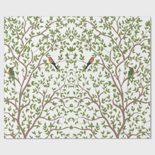 Botanische bruiloft gepersonaliseerde adreslabel cadeaupapier (Vlak)