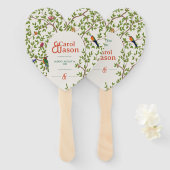 Botanische bruiloft gepersonaliseerde hart hand fa handwaaier (Voorkant en achterkant)