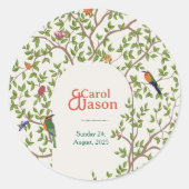 Botanische bruiloft gepersonaliseerde Sticker (Voorkant)