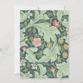 Botanische bruiloft groen laat gouden munt kaart (Achterkant)