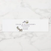 Botanische bruiloft in de nacht waterfles etiket (Enkel label)