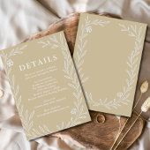 Botanische bruiloft informatie details behuizing kaart