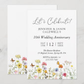 Botanische bruiloft Jubileum Partij Wildbloem Kaart (Voorkant / Achterkant)