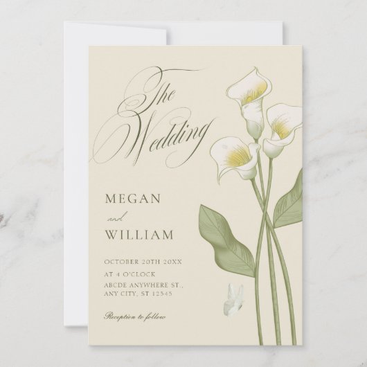  botanische bruiloft kaart (Voorkant)