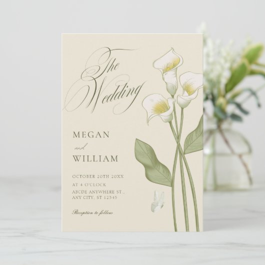  botanische bruiloft kaart (Staand voorkant)