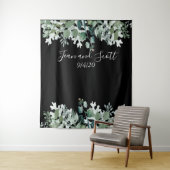 Botanische bruiloft laat moderne groene waterval wandkleed (In situ)