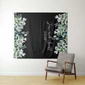 Botanische bruiloft laat moderne groene waterval wandkleed (In Situ (horizontaal))