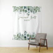 Botanische bruiloft laat moderne groene waterval wandkleed (In situ)